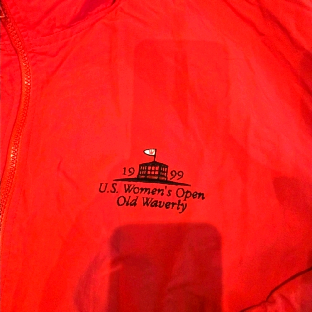 Vintage 1999 U.s. Open Waverly Red Windbreaker Jacket Size L Made In USA - Picture 5 of 6